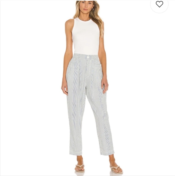 Free People Make A Stand Trouser in Blue & White Combo - Size XS - Picture 3 of 15